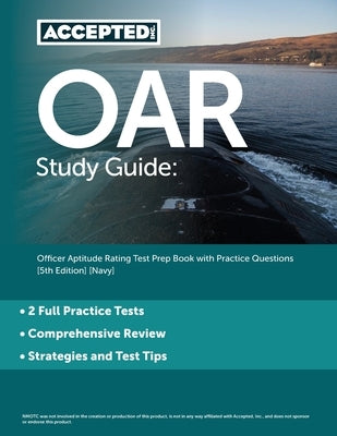 Accepted Inc. OAR Study Guide paperback with practice questions for Navy officer aptitude rating test preparation.