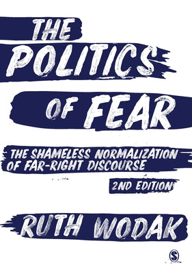 Paperback of "The Politics of Fear" by Sage Publications Ltd featuring a close-up of the book cover with title and author details.