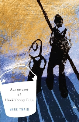 Modern Library paperback edition of Adventures of Huckleberry Finn with illustrated cover, featuring classic book typography.
