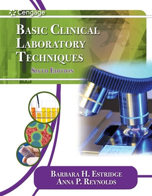 Paperback of Basic Clinical Laboratory Techniques by Cengage Learning, showing the cover with title and laboratory imagery.