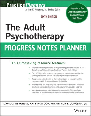 The Adult Psychotherapy Progress Notes Planner Paperback Wiley
