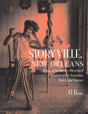 Illustrated cover of "Storyville, New Orleans" book by University Alabama Press, featuring vintage-style artwork of the historic red-light district.