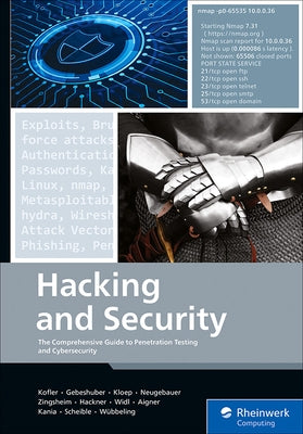 Paperback book titled "Hacking and Security: The Comprehensive Guide to Penetration Testing and Cybersecurity" by SAP Press.