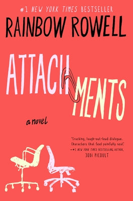 Paperback attachments book by Plume Books with pages spread open, showing text and cover design.