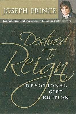 Leather-bound Destined to Reign Devotional book by Harrison House with gold-embossed title and elegant design on the cover.