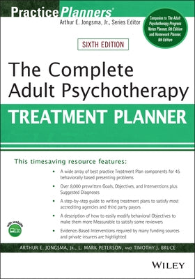 The Complete Adult Psychotherapy Treatment Planner Paperback Wiley