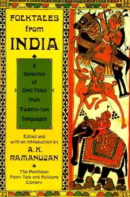 Cover of "Folktales from India" book by Pantheon Books featuring vibrant traditional Indian artwork.