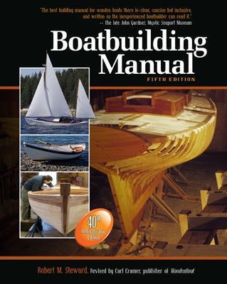 Paperback Boatbuilding Manual 5th Edition by International Marine Publishing, showing detailed diagrams and construction techniques.