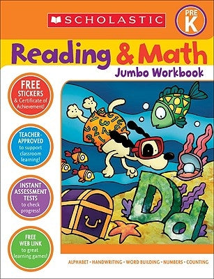 Prek grade Reading & Math Jumbo Workbook by Teaching Resources featuring colorful pages for early learning activities