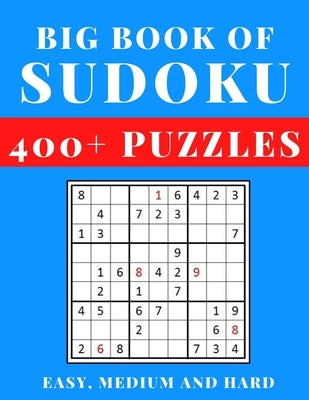 Big Book of Sudoku paperback featuring large print Sudoku puzzles for adults in easy, medium, and hard levels.