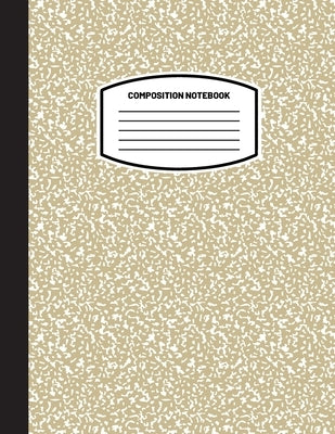 Blank Classic wide ruled composition notebook with nude beige cover, 8.5x11 inch paperback journal for students and adults