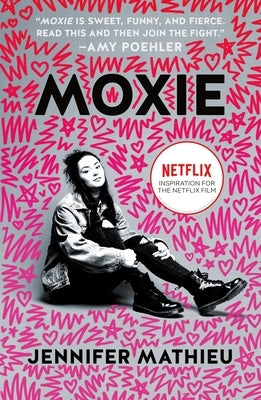 Paperback of Moxie by Square Fish, showing the book cover with colorful artwork and title text.