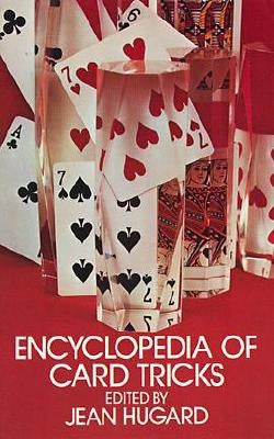 Paperback encyclopedia of card tricks by Dover Publications featuring detailed illustrations of various card magic techniques.