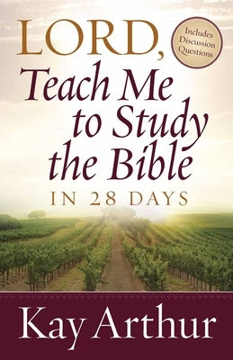 Book cover of "Lord, Teach Me to Study the Bible in 28 Days" by Harvest House Publishers, featuring a colorful design and title text.