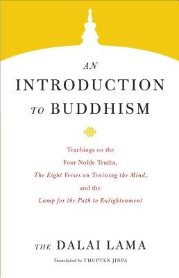 Paperback book titled "An Introduction to Buddhism" by Shambhala, showing the front cover with Buddhist symbols and text.