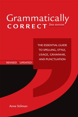 Paperback book titled Grammatically Correct by Writer's Digest Books, featuring a cover with text about spelling, grammar, and style.