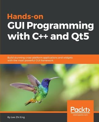 Paperback book titled "Hands-On GUI Programming with C++ and Qt5" showcasing a cover with a Qt logo and colorful application interface.