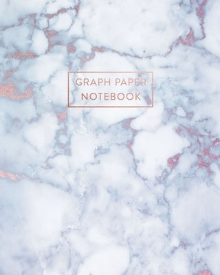 Graph Paper Notebook: Radiant Moonstone, White Grey Marble - 8 x 10 - 5 x 5 Squares per inch - 100 Quad Ruled Pages - Cute Graph Paper Compo Paperback Independently Published