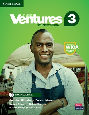 Cambridge University Press Ventures Level 3 Digital Value Pack paperback book with colorful cover and educational material.