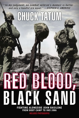 Red Blood, Black Sand paperback by Dutton Caliber showing the book cover with military imagery and title text.