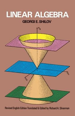 Paperback of Dover Publications' Linear Algebra textbook with mathematical formulas and diagrams on a white background.