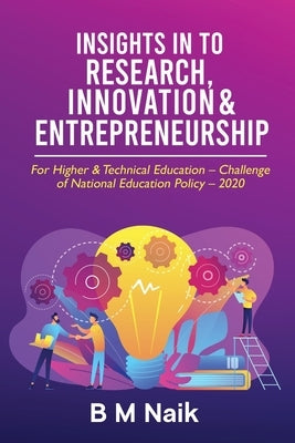 Paperback book titled "Insights into Research, Innovation & Entrepreneurship" focusing on higher education and national education policy.