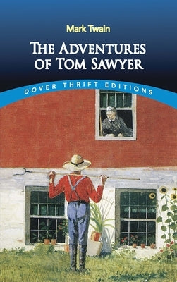 Paperback edition of The Adventures of Tom Sawyer by Dover Publications, showing the book cover with colorful illustrations.