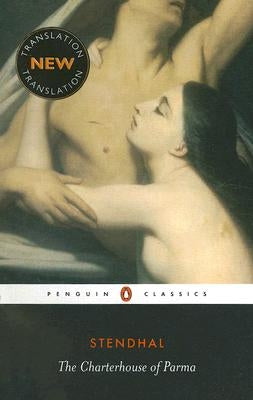 Paperback copy of The Charterhouse of Parma novel by Penguin Group, featuring a cover image with classic artwork.