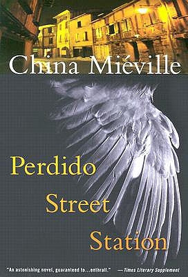 Paperback of Perdido Street Station by Del Rey Books, featuring a cover illustration with fantastical cityscape and intricate artwork.