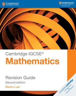 Cambridge University Press Cambridge IGCSE Mathematics Revision Guide paperback with colorful cover and sample pages visible