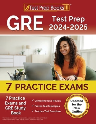 GRE Test Prep 2024-2025 paperback study book by Test Prep Books with practice exams and updated outline content.