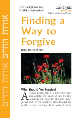 Paperback book titled "Finding a Way to Forgive" by Jewish Lights Publishing, featuring a cover with calming design elements.