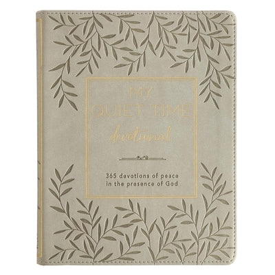 Leather devotional journal titled "My Quiet Time" by Christian Art Gifts Inc with a soft, textured cover and gold embossed lettering.