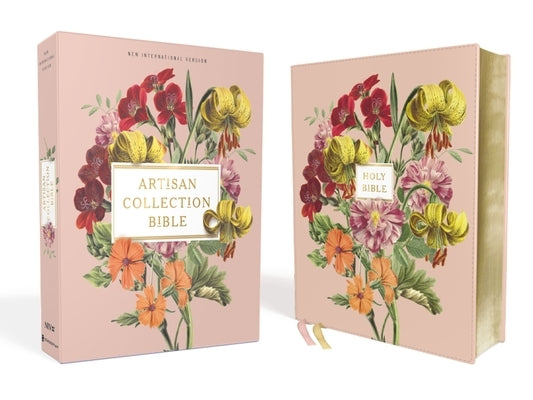 Niv Artisan Collection Bible with Blush Floral Leathersoft cover, red letter edition, comfort print, featuring floral design on the cover.