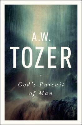 Paperback book titled "God's Pursuit of Man" by Moody Publishers, featuring a cover with religious artwork.