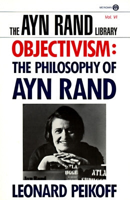 Paperback of Objectivism: The Philosophy of Ayn Rand by Plume Books, showing the book cover with title and author.