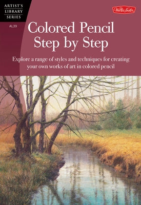 Paperback coloring book by Walter Foster Publishing showcasing colored pencil art with step-by-step techniques and colorful illustrations.