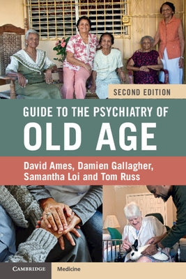 Paperback copy of "Guide to the Psychiatry of Old Age" by Cambridge University Press, featuring a cover with text and design elements.