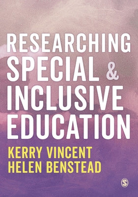 Paperback book titled "Researching Special and Inclusive Education" by Sage Publications Ltd, featuring colorful cover art.