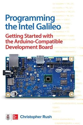 Paperback book titled "Programming the Intel Galileo" by McGraw Hill Tab, showing the cover with Arduino-compatible development board.
