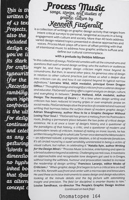 Process Music: Songs, Stories and Studies of Graphic Culture Paperback Onomatopee