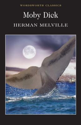 Paperback edition of Moby Dick by Wordsworth Editions, showing the cover with whale illustration and classic design.