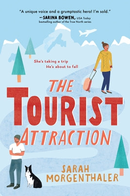 Paperback copy of The Tourist Attraction novel by Sourcebooks Casablanca, featuring a colorful cover with travel-themed imagery.