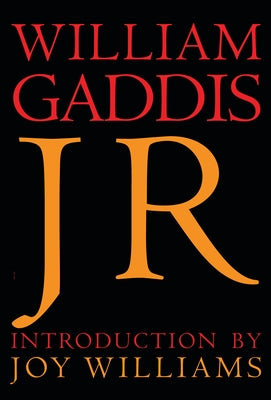 Paperback book titled "J R" from New York Review of Books, with a plain cover and visible spine on a white background.