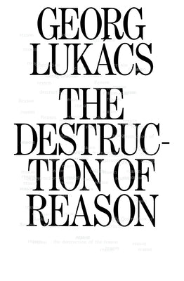 The Destruction of Reason Paperback Verso
