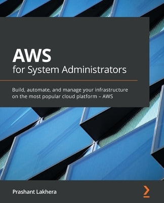 Paperback book titled "AWS for System Administrators" by Packt Publishing showing a cover with cloud and server icons.