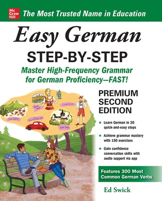 Easy German Step-By-Step second edition book by McGraw-Hill Companies, showing the cover with German language learning content.