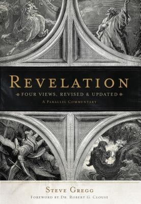 Open book showing pages of Revelation: Four Views: A Parallel Commentary by Thomas Nelson with highlighted biblical passages.