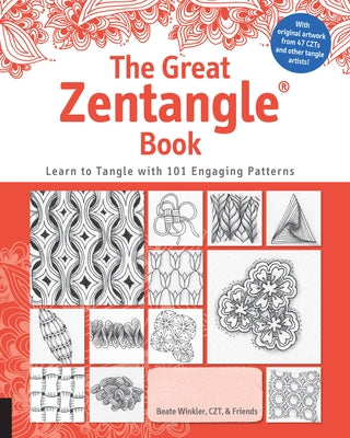 Paperback copy of The Great Zentangle Book by Quarry Books featuring 101 favorite pattern designs for tangling art.