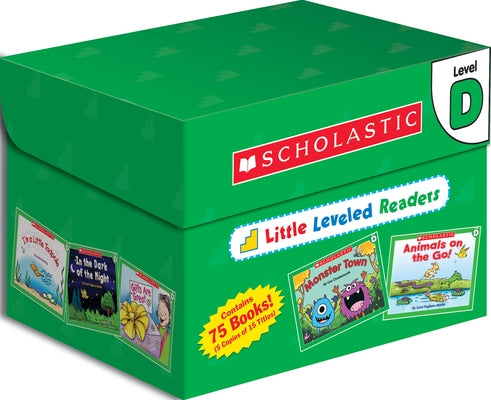 Scholastic Teaching Resources Little Leveled Readers Level D box set with mini teacher's guide, featuring colorful storybook covers